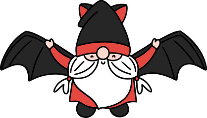 Happy cute Halloween Gnome Illustration, Halloween decorations