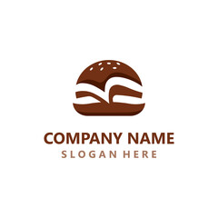 Burger beef logo design restaurant template vector image