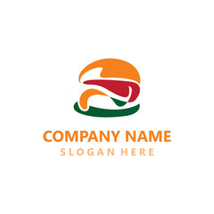Burger beef logo design restaurant template vector image