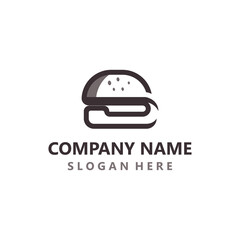 Fototapeta premium Burger beef logo design restaurant template vector image