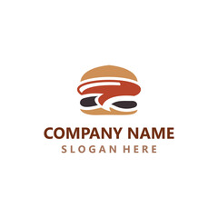 Burger beef logo design restaurant template vector image