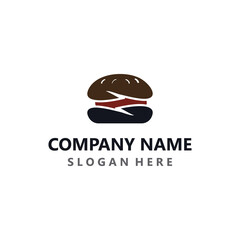 Burger beef logo design restaurant template vector image