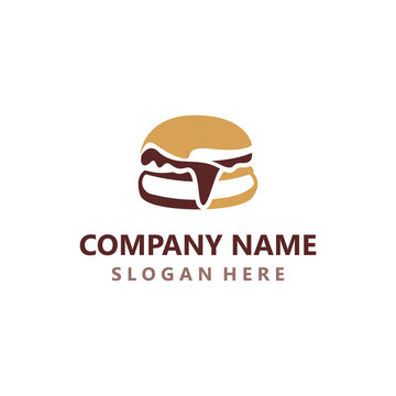 Burger beef logo design restaurant template vector image