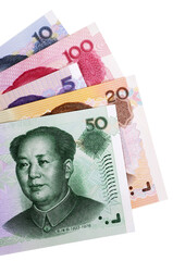 Chinese yuan money various isolated transparent background photo PNG file
