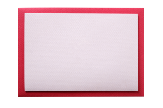 Plain blank christmas card or invitation red border isolated transparent background photo PNG file