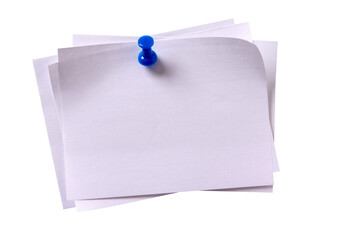 Several untidy white sticky post it note pinned pushpin isolated transparent background photo PNG file