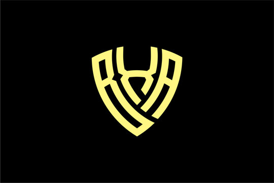 BXA creative letter shield logo design vector icon illustration