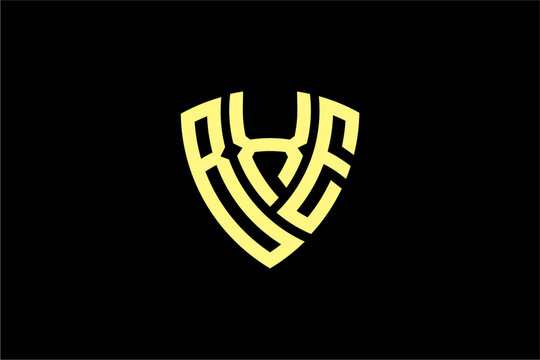 BXE creative letter shield logo design vector icon illustration
