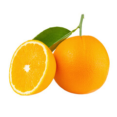 Orang slice and orang fruit isolate on alpha background