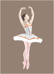 vector of ballet dancer in pirouette © weethiam