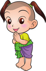 Thai traditional cartoon character and element