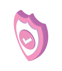 isometric shield check mark icon