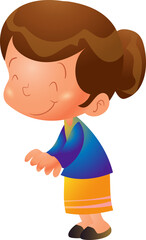 Thai Farmer with Animals Character and Objects