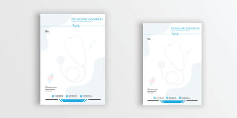 Medical Doctors Prescription Letterhead Design Pad - obrazy, fototapety, plakaty
