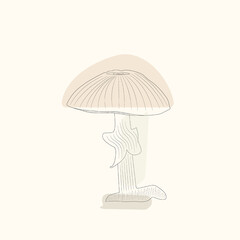 line art mushroom vector illustration