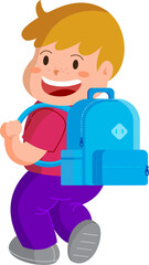 Kids cartoon character , Reading and drawing, back to school