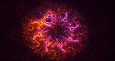 3D rendering abstract multicolor technology fractal light background