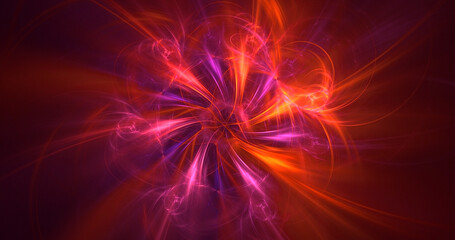 3D rendering abstract multicolor technology fractal light background