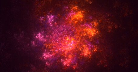 3D rendering abstract multicolor technology fractal light background