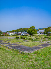 Itabuki Palace Site in Asuka, Nara, Historic Site of Japan.