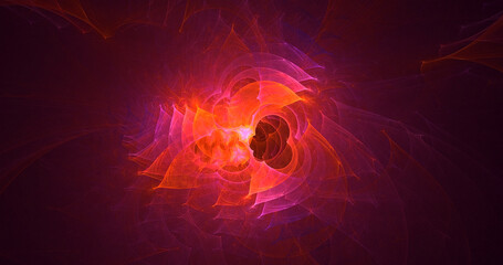3D rendering abstract valentine red fractal light background