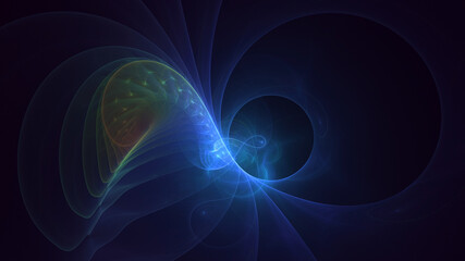 3D rendering abstract blue fractal light background