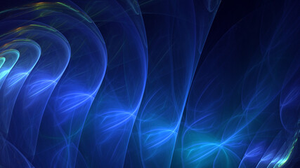 3D rendering abstract blue fractal light background
