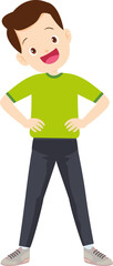 people training exercise cartoon character