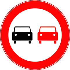 Road sign overtaking is prohibited.
