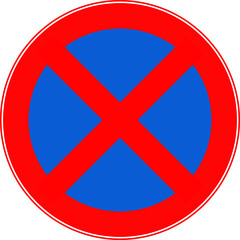 Fototapeta premium The sign stopping vehicles is prohibited. Vector image.