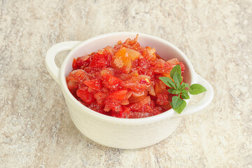 Hungary vegetarian Lecho with vegetables