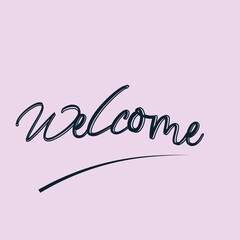 Welcome banner design stock illustration. Welcome hand lettering