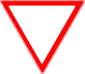 A sign to give way to transport. Vector image.