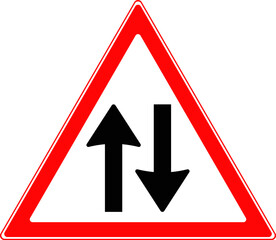The sign is two way traffic. Vector image.