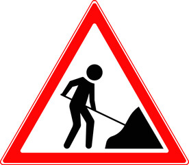 The sign road works are being carried out.