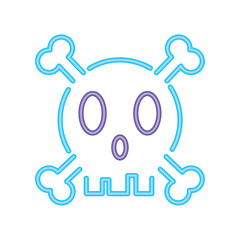 halloween skull neon