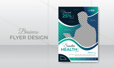 Minimalist medical healthcare services a4 flyer design or flat dental treatment brochure poster template
