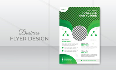 Abstract green nature environment flyer design or plant trees social media brochure template