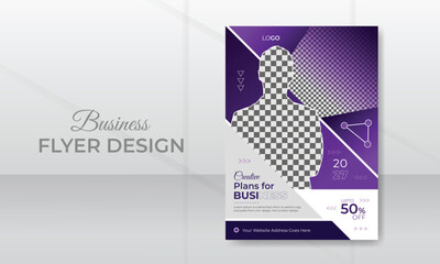 Corporate business marketing agency flyer design or online conference webinar brochure cover page template