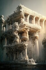 Ancient roman architecture, digital art, 3d illustration