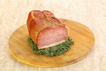 Delicous pork cured meat isolated