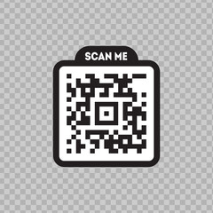 Scan me icon with QR code. Qrcode tempate
