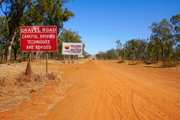sign of border crossing int Northern Territory
