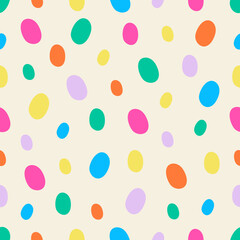 Seamless Pattern with multicolored specks. Vector illustration. For greeting card, posters, banners, the card, printing on the pack, printing on clothes, fabric, wallpaper.