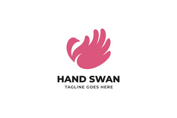 Hand Swan Beauty Logo Template