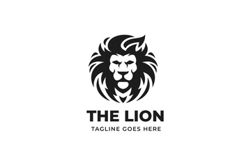Monochrome Lion Head Business Logo Template