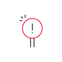 Alert, risk sign line icon. Caution, warning, exclamation mark thin editable line stroke icon. Alert information, accident notification vector illustration.