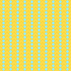Seamless abstract geometric in yellow overlap diamond shape on light blue background repeated row