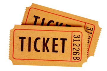 Two old orange tickets