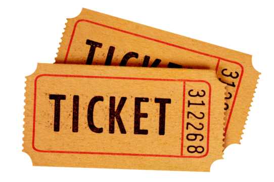 Two old orange tickets